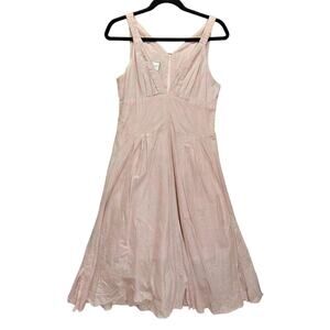 Linda ASAF Womens Dress Size 6 USA Soft Pink Vintage Deep Cleavage Lined Ruffle